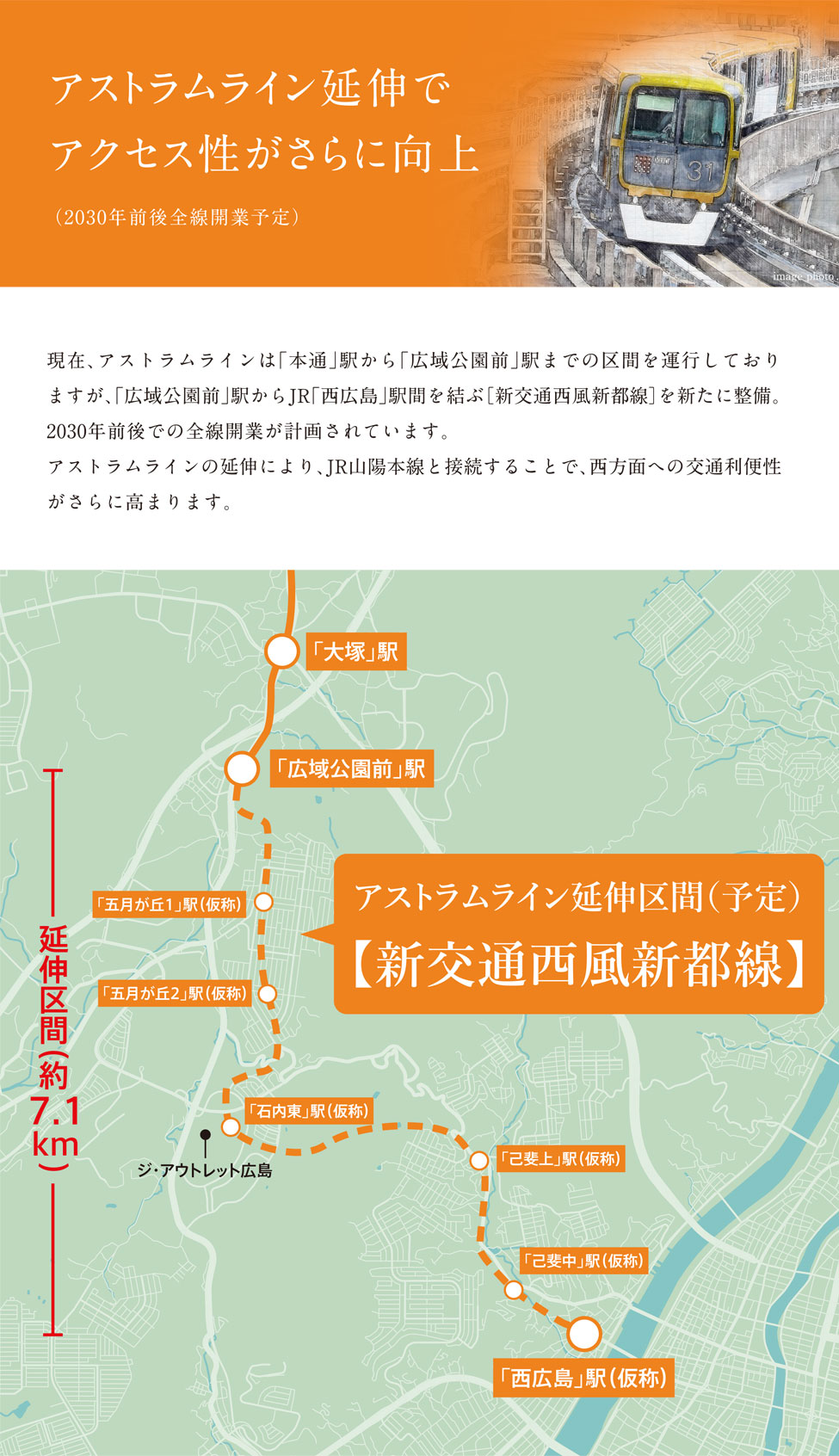 アストラムライン延伸でアクセス性がさらに向上