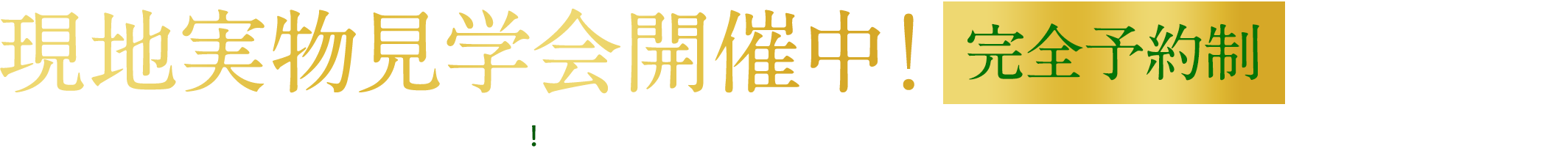 現地実物見学会開催中！完全予約制